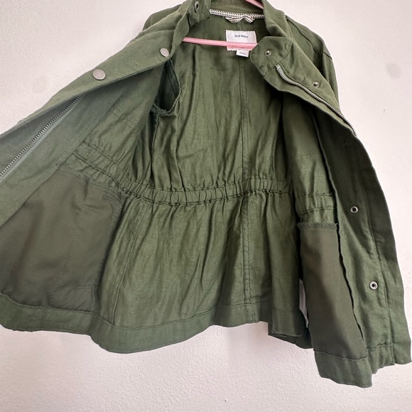 Linen-Blend Snap-Front Utility Jacket for Girls Size, M (8) - Picture 3 of 6